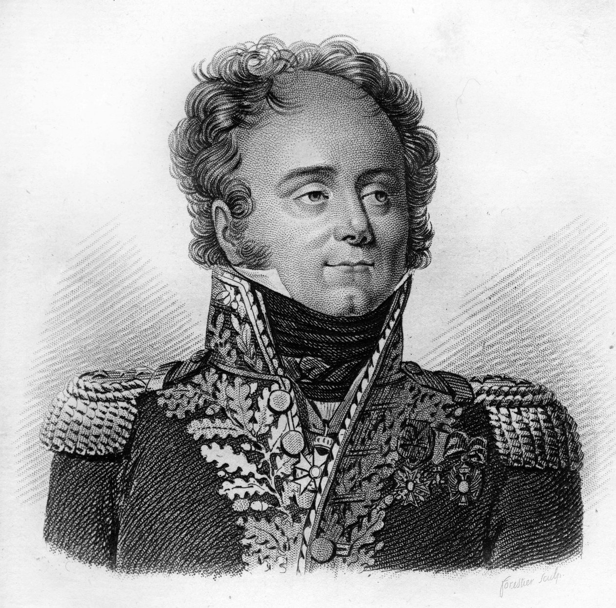 Sigismond, Frédéric BERCKHEIM - i "" Porträtt av de franska generalerna efter fransmännens segrar och erövringar"" Graverad av Ambroise Tardieu 1818. Stella Collection. av Ambroise Tardieu