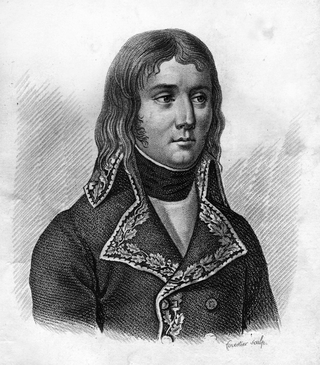 General Jean-Charles ABBATUCCI. 1770-1796) i ""Porträtt av franska generaler"". Graverad av Ambroise Tardieu 1818. Stella Collection av Ambroise Tardieu