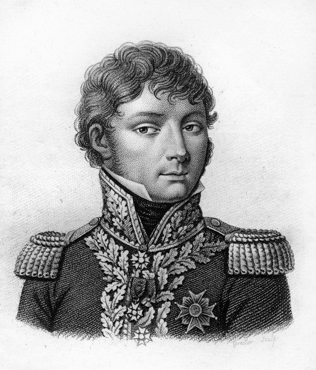 porträtt av släkten Claude Antoine Preval. 1776-1853. - i ""Porträtt av franska generaler efter fransmännens segrar och erövringar"". Graverad av Ambroise Tardieu 1818. Stella Collection. av Ambroise Tardieu