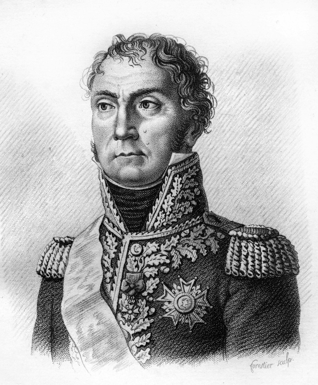 porträtt av generalen Joseph SOUHAM 1760-1837.- i” Porträtt av de franska generalerna efter fransmännens segrar och erövringar””. Graverad av Ambroise Tardieu 1818. Stella Collection. av Ambroise Tardieu