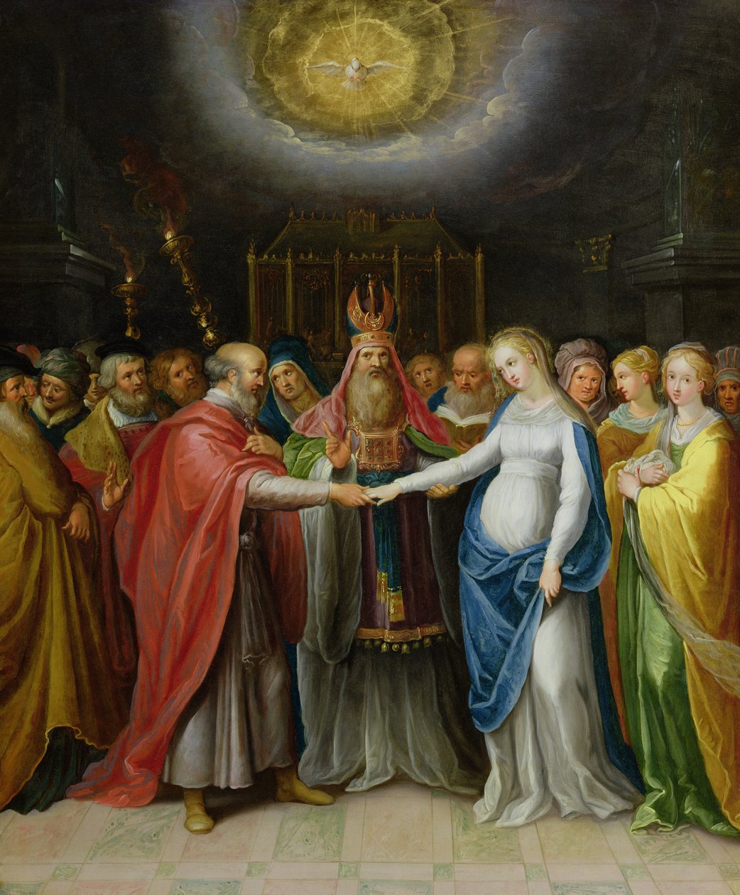 Jungfruns trolovning (olja på koppar) av Ambrosius II Francken or Franck