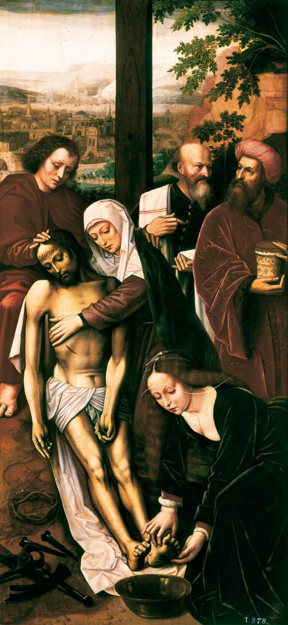 Pietà, detalj, ca. 1528 (olja på panel) av Ambrosius Benson