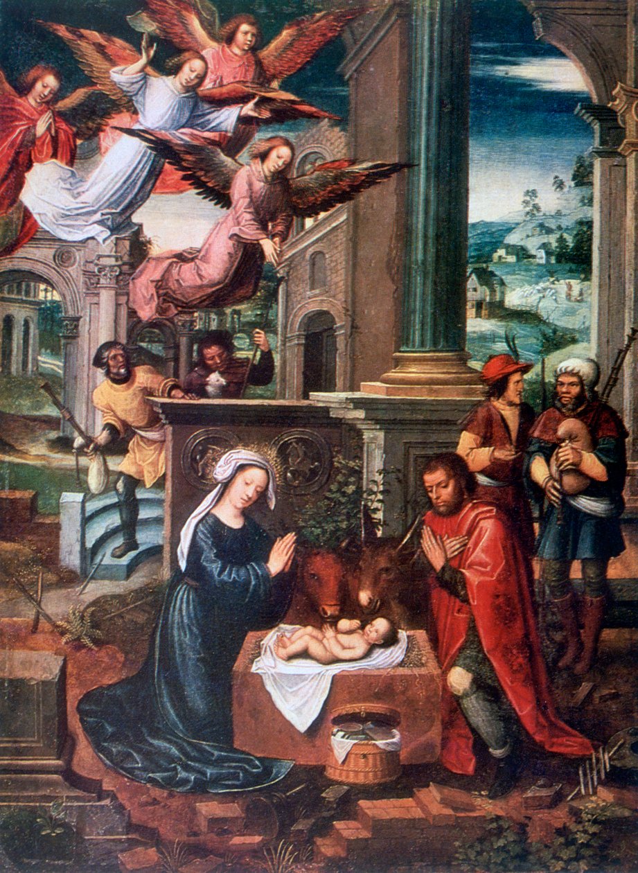 Födelsekyrkan, c1500-1550 av Ambrosius Benson