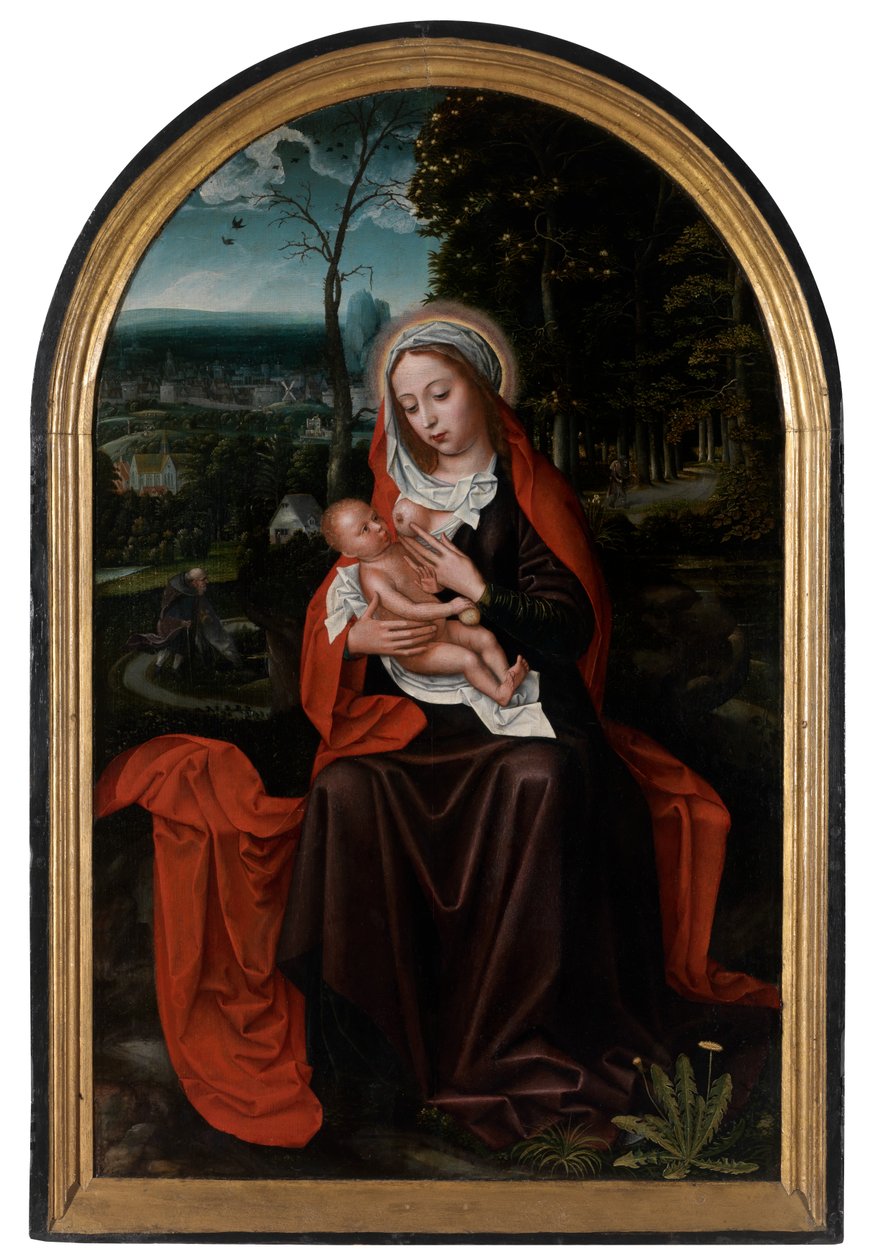 Resten på flyget till Egypten (olja på panel) av Ambrosius Benson