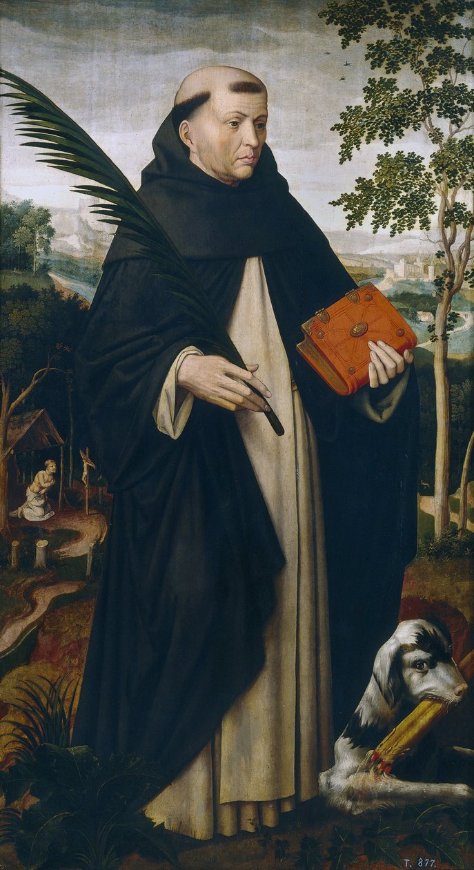 Saint Dominique - Dominique de Guzman (1170-1221) - Saint Dominic - Benson, Ambrosius (1495-1550) - ca 1528 - Olja på trä - 104x57 - Museo del Prado, Madrid av Ambrosius Benson