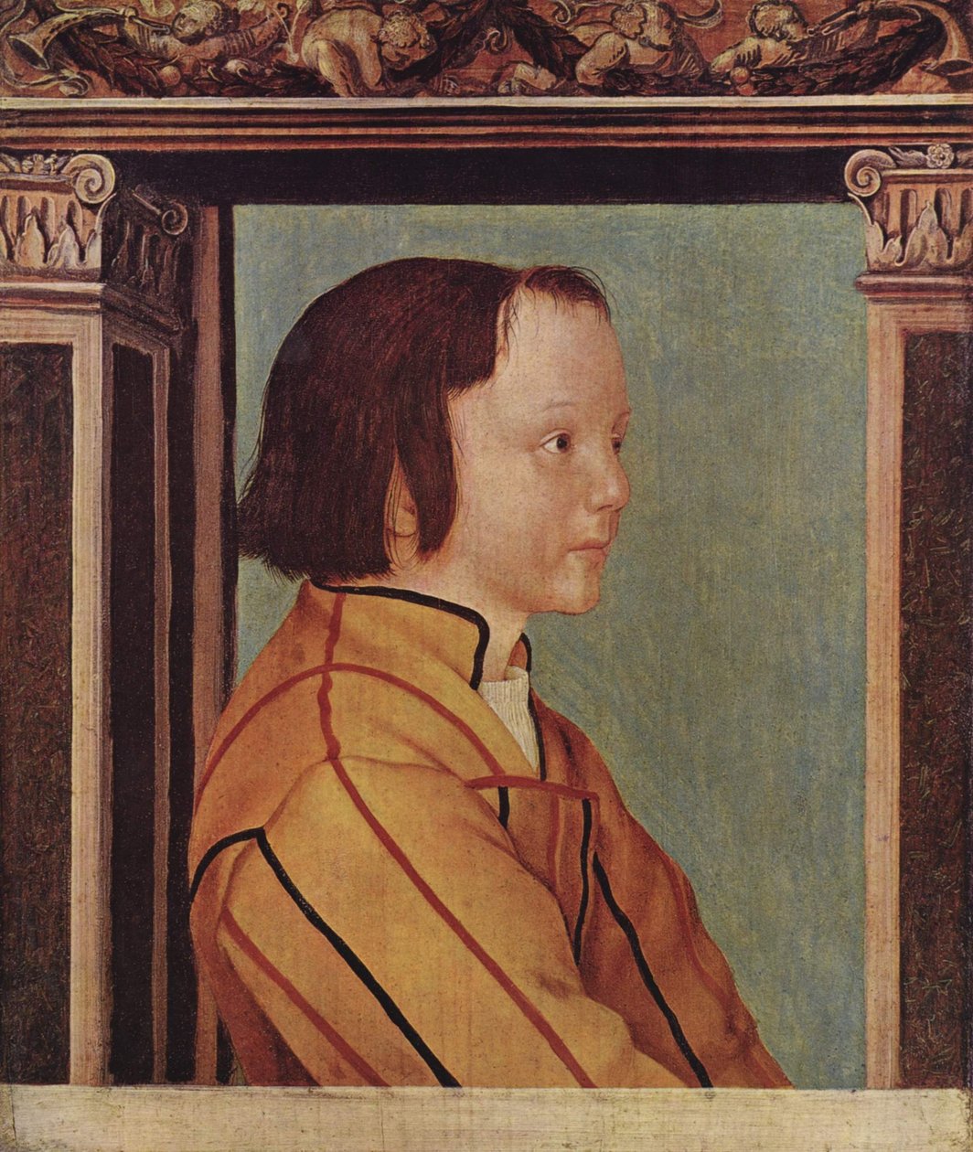 Pojke med brunt hår av Ambrosius Holbein