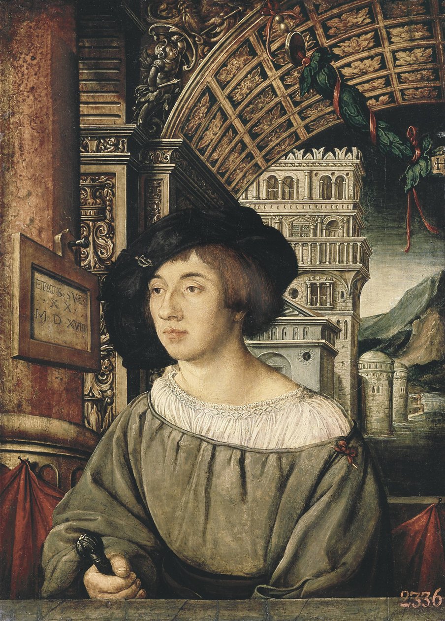Porträtt av en ung man av Ambrosius Holbein