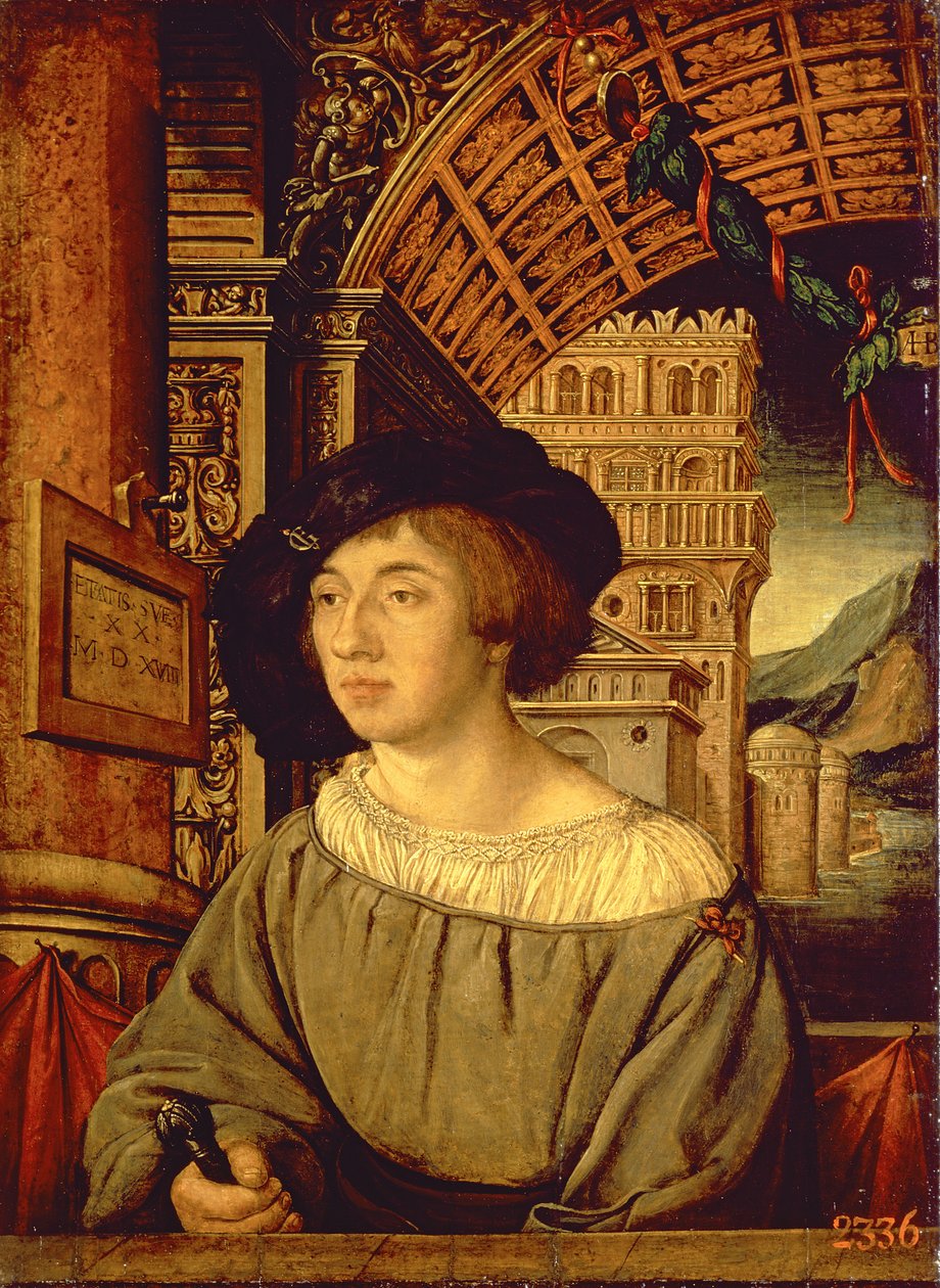 Porträtt av en ung man, 1518 (tempera på panel) av Ambrosius Holbein