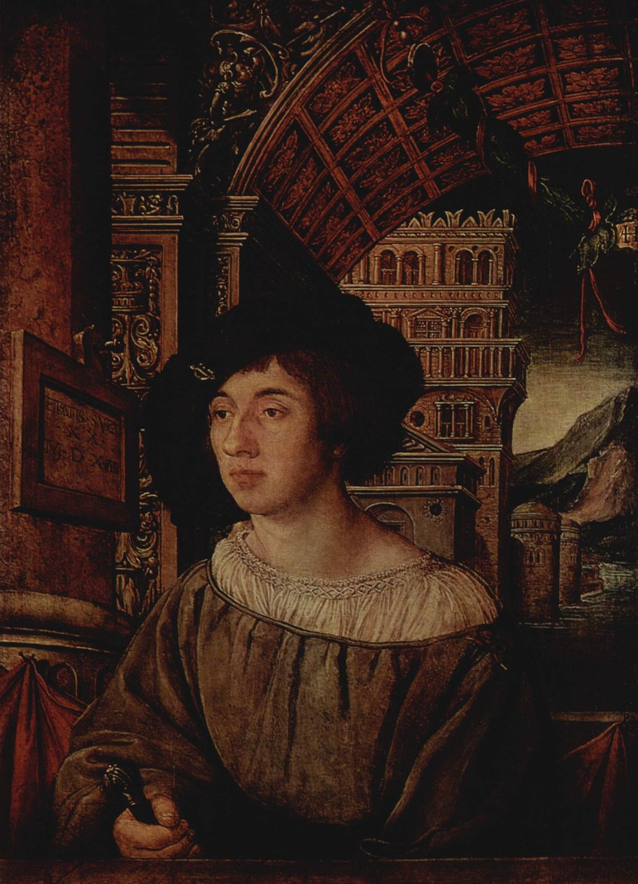 Porträtt av en ung man av Ambrosius Holbein
