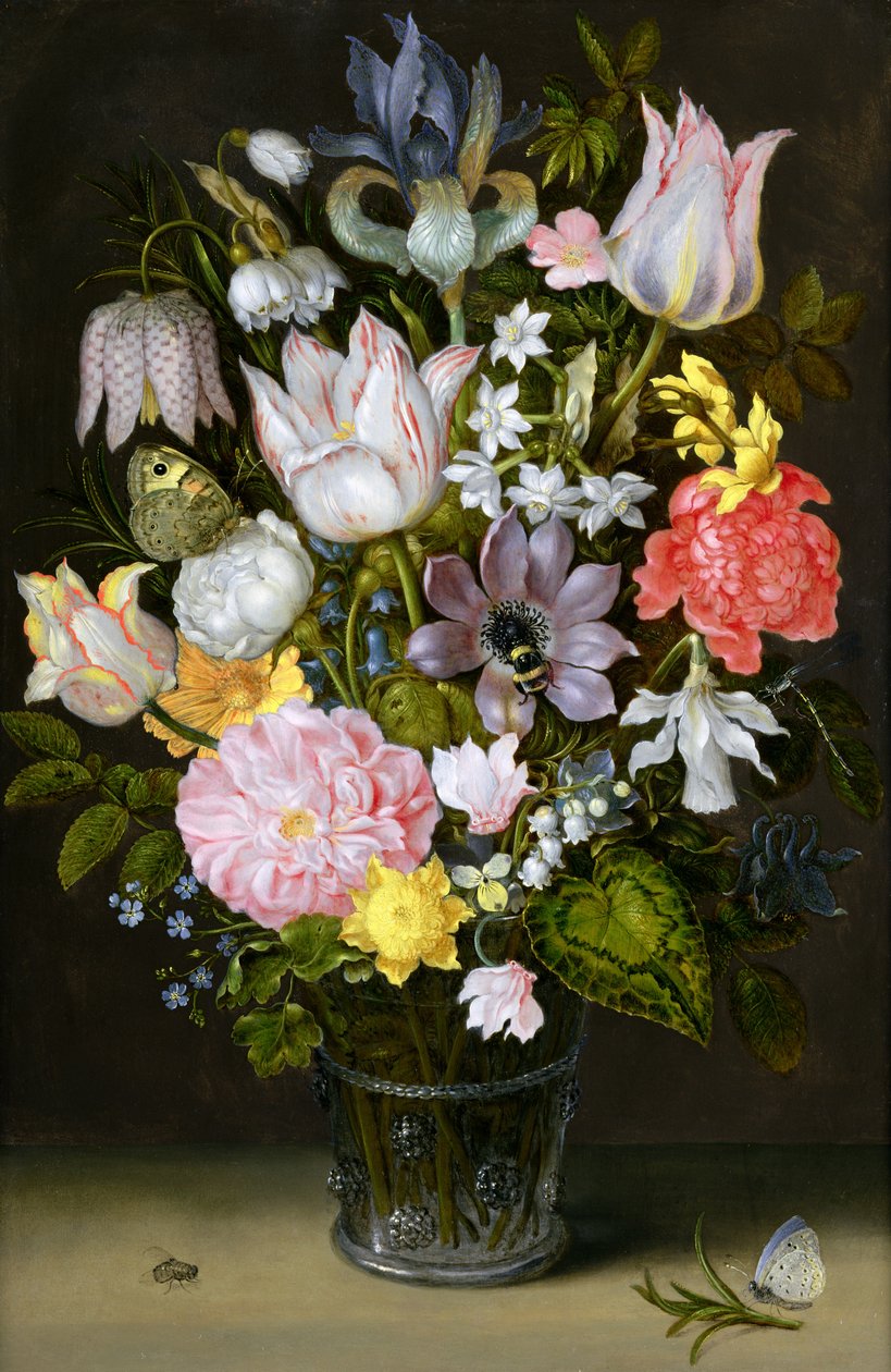 Stilleben med blommor (olja på koppar) av Ambrosius the Elder Bosschaert