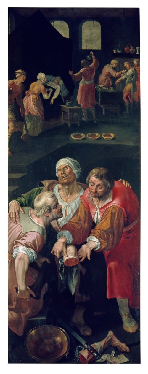 The Charity of Saints Cosmas and Damian (olja på panel) av Ambrosius the Elder Francken or Franck