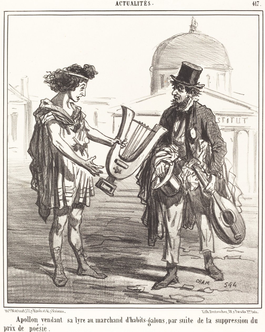 Apollo säljer sin lyra av Amédée Charles Henri Cham