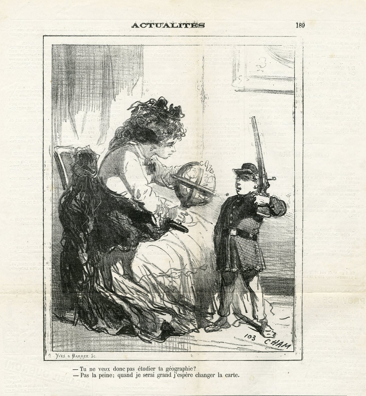Illustration av Cham (1819-1879) i Le Charivari av Amédée de Noé