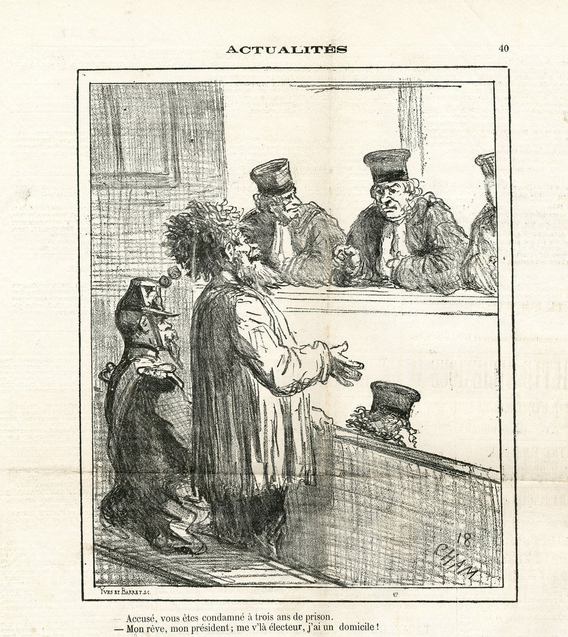 Illustration av Cham (1819-1879) i Le Charivari av Amédée de Noé