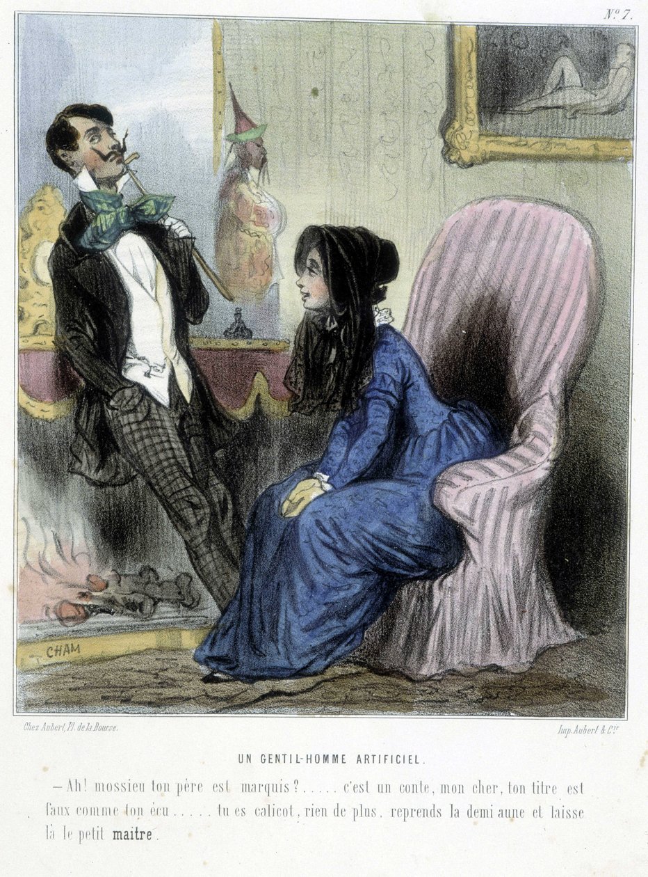 En konstgjord gentleman - i "" Madeleines"" av Cham, ca 1870-1880 av Amédée de Noé