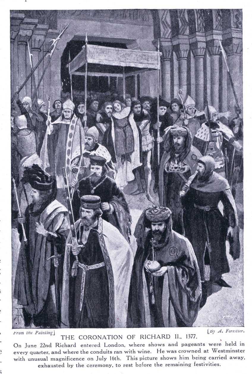 Kröning av Richard II AD1377, 1920-talet av Amedee Forestier