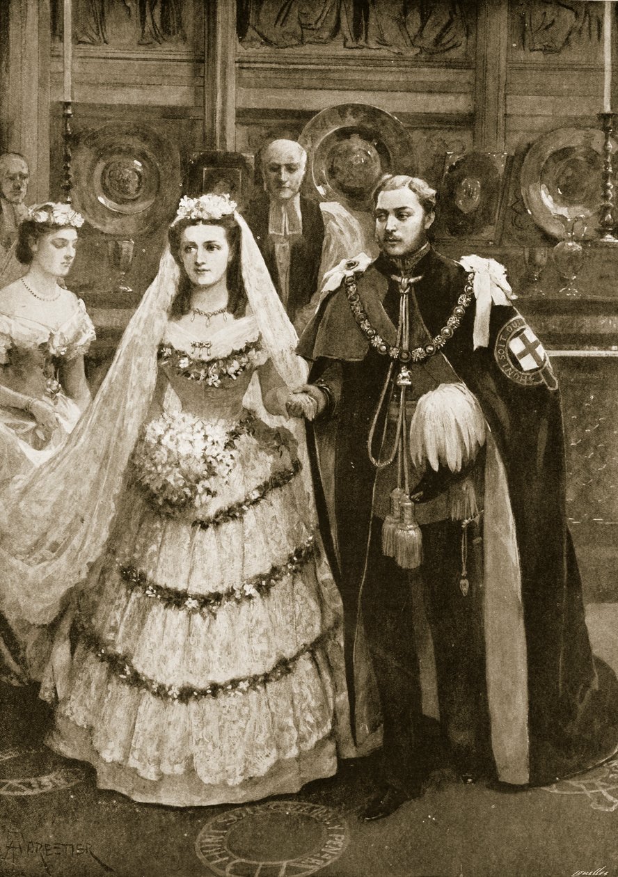 Prinsen av Wales bröllop med prinsessan Alexandra av Danmark i St. George