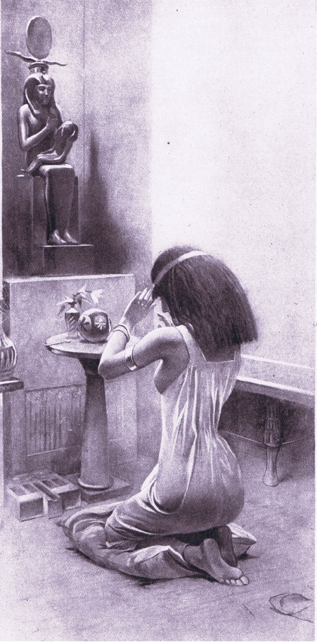 En egyptisk kvinna vid sina andakter, 1925 av Amedee Forestier