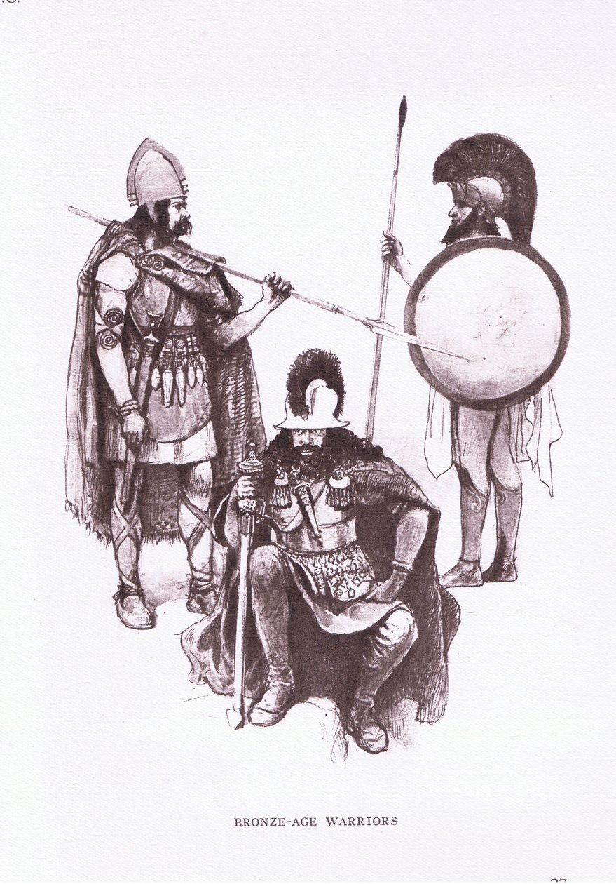 Bronsålderskrigare, illustration från The Roman Soldier