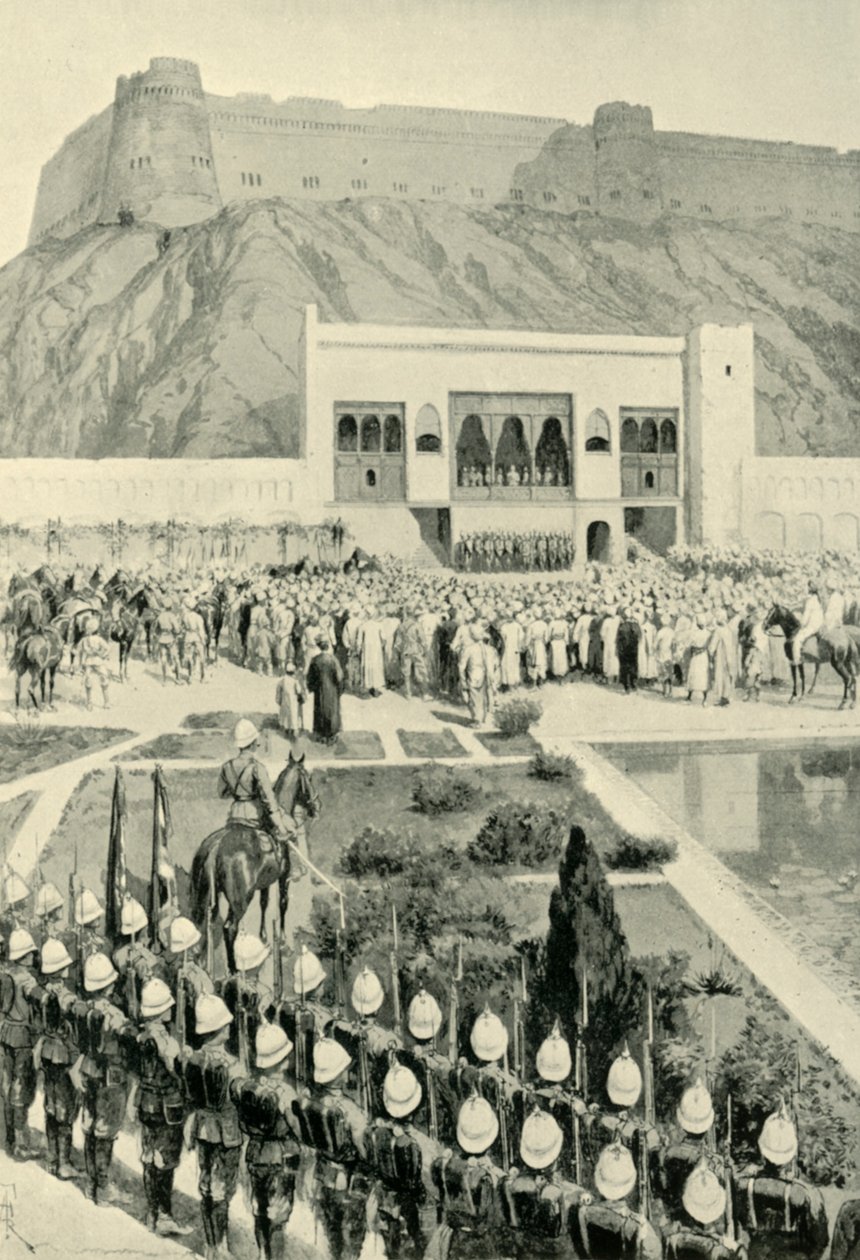 General Roberts läser sin proklamation i Kabul, 12 oktober 1879, 1901. av Amedee Forestier