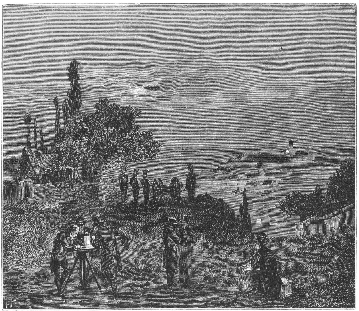 Experiment för att beräkna ljudets hastighet i luft, Paris, 1822 1873 av Amedee Guillemin