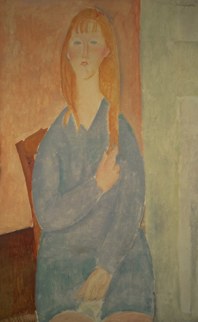Flickan i en blå klänning av Amedeo Modigliani