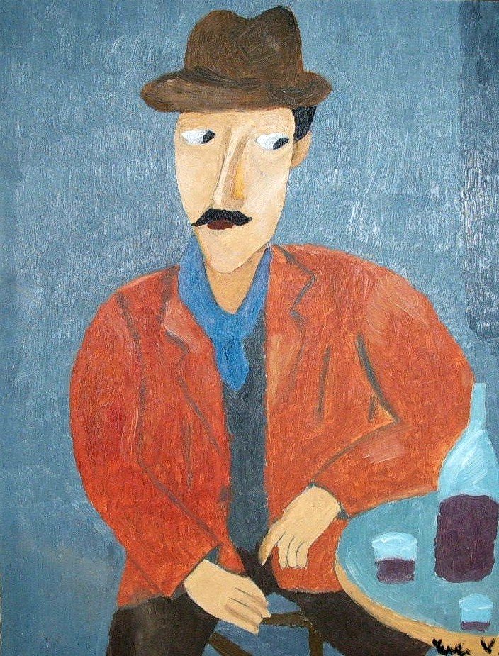 Man With a Wine Glass  av Amedeo Modigliani