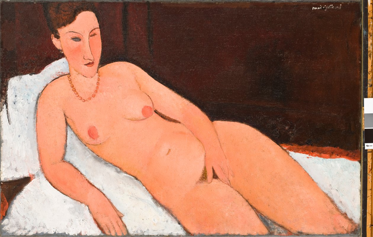 Naken med korallhalsband av Amedeo Modigliani