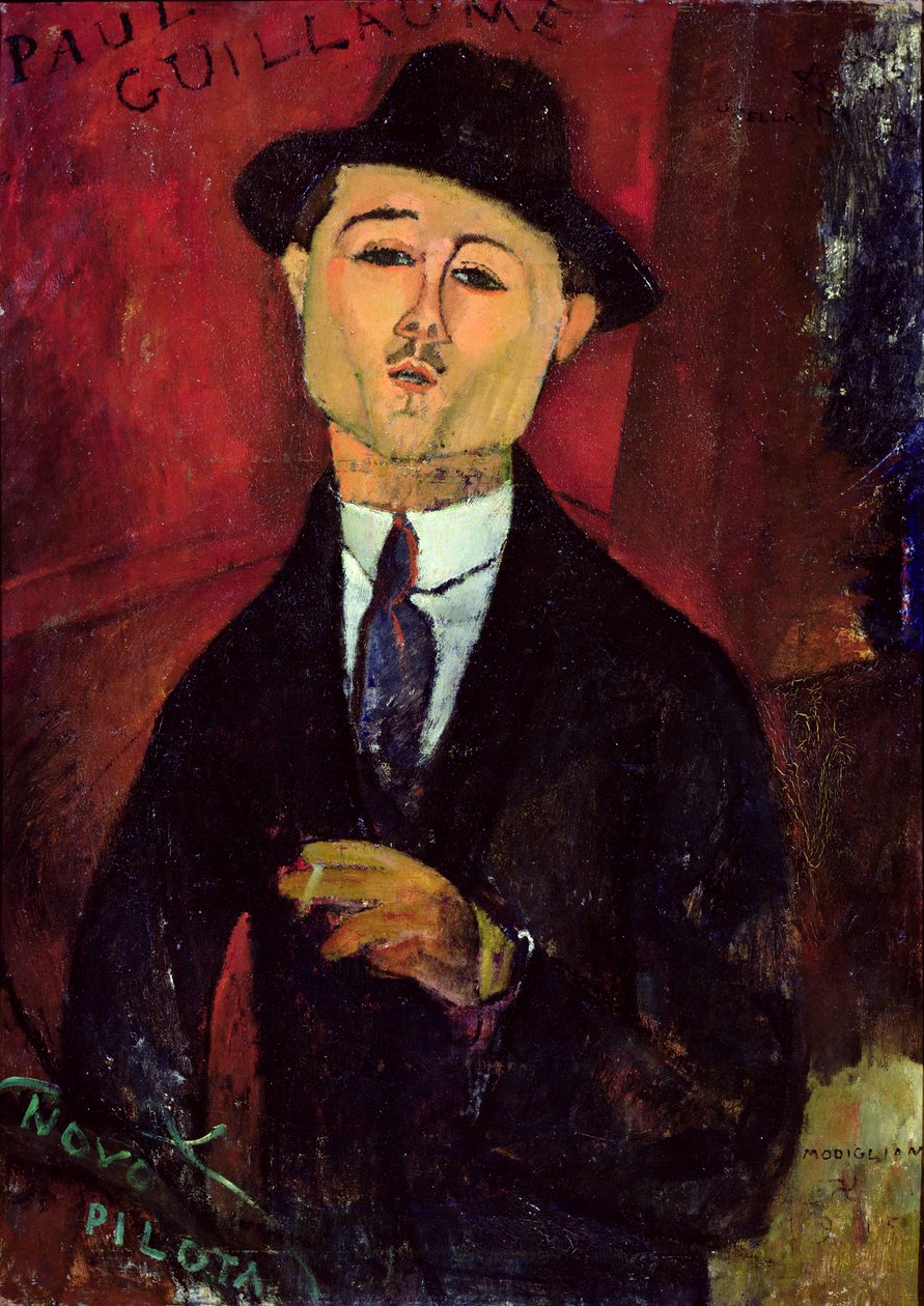 Paul Guillaume (1893-1934) New Pilota, 1915 (olja på kartong) av Amedeo Modigliani