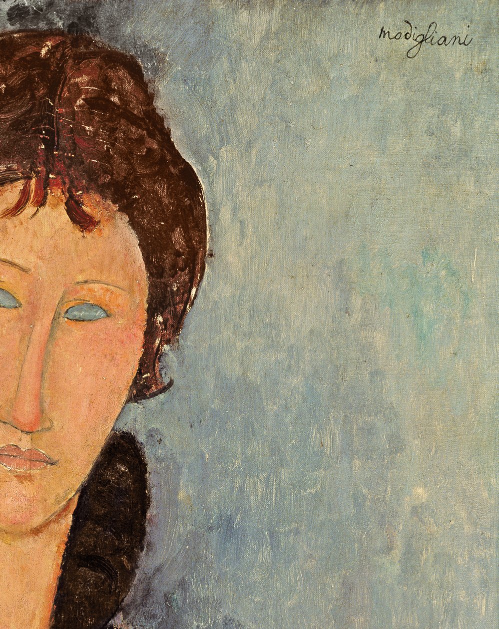 Kvinna med blå ögon, ca 1918 (detalj av 96792) av Amedeo Modigliani