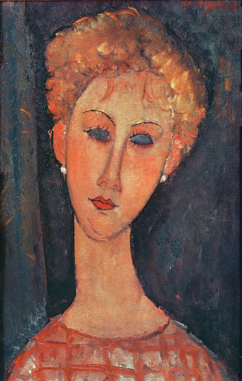 Ung flicka med örhängen av Amedeo Modigliani