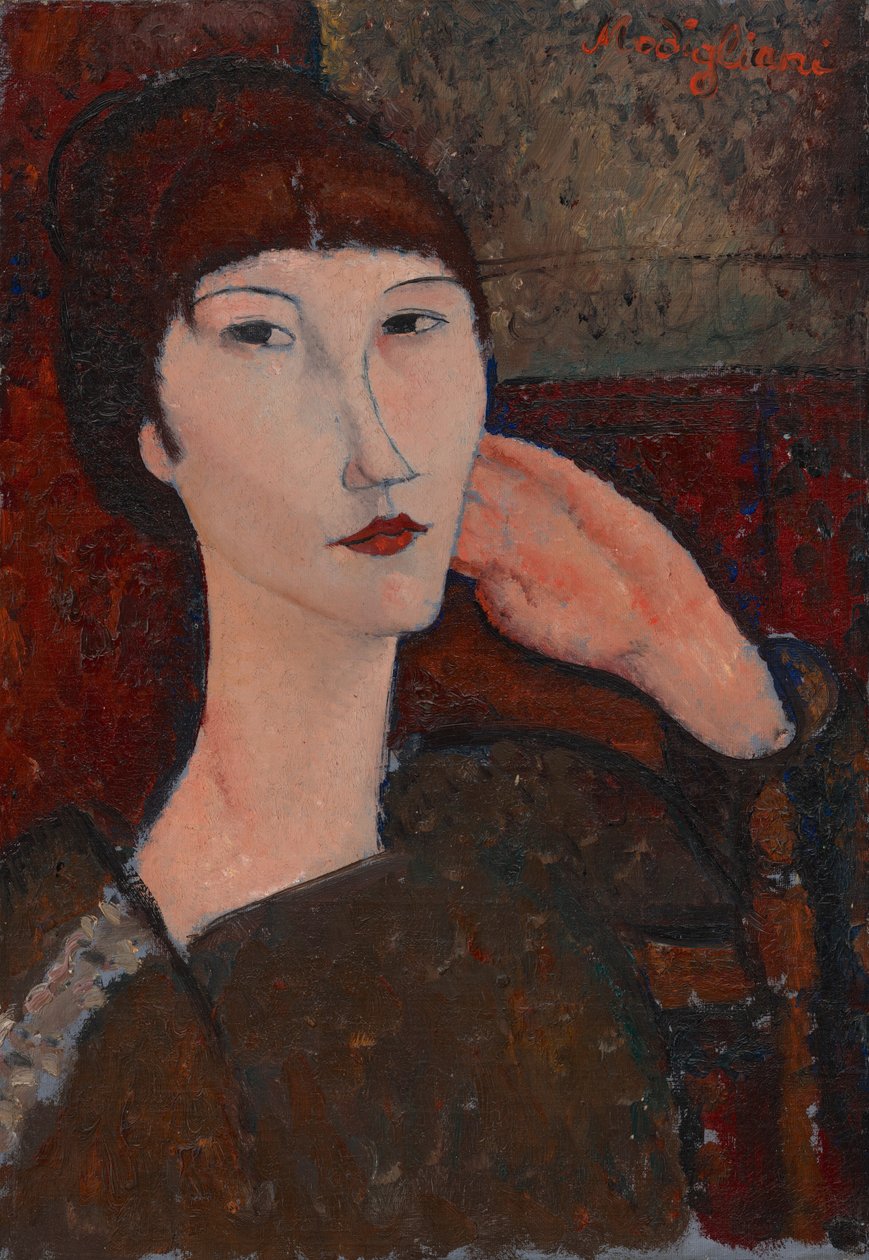 Adrienne (kvinna med lugg) av Amedeo Modigliani