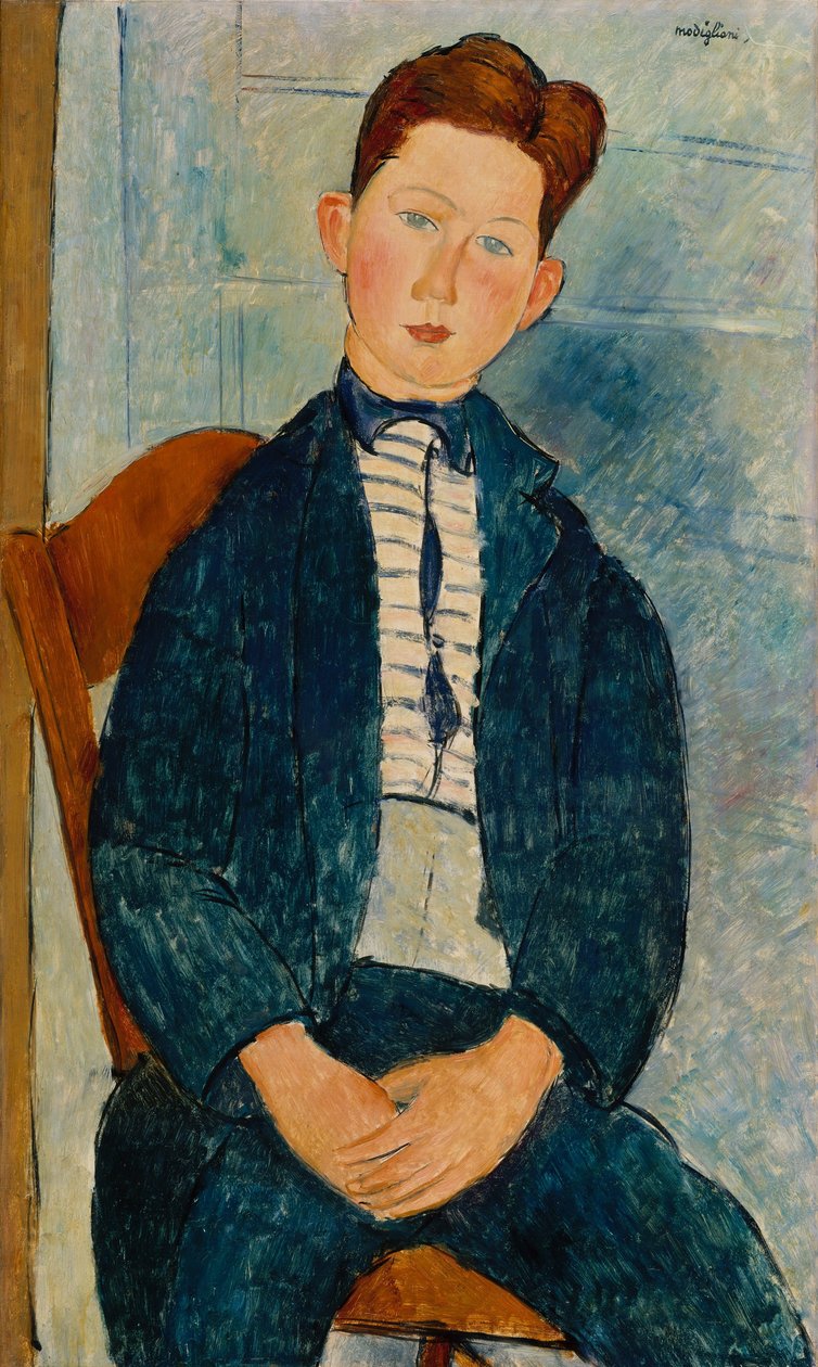 Pojke i randig tröja, 1918 av Amedeo Modigliani