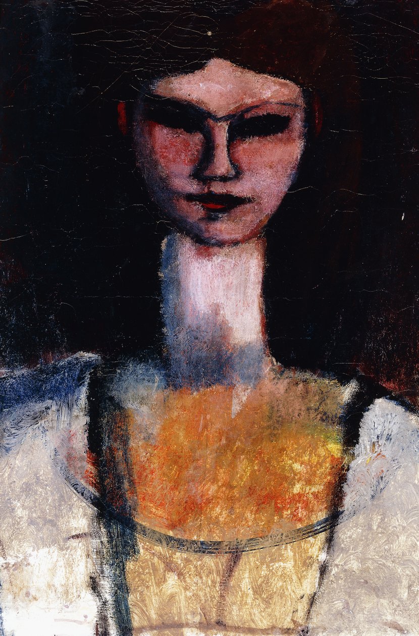 Byst av en ung kvinna; Byst av en ung kvinna, ca 1910-11 av Amedeo Modigliani