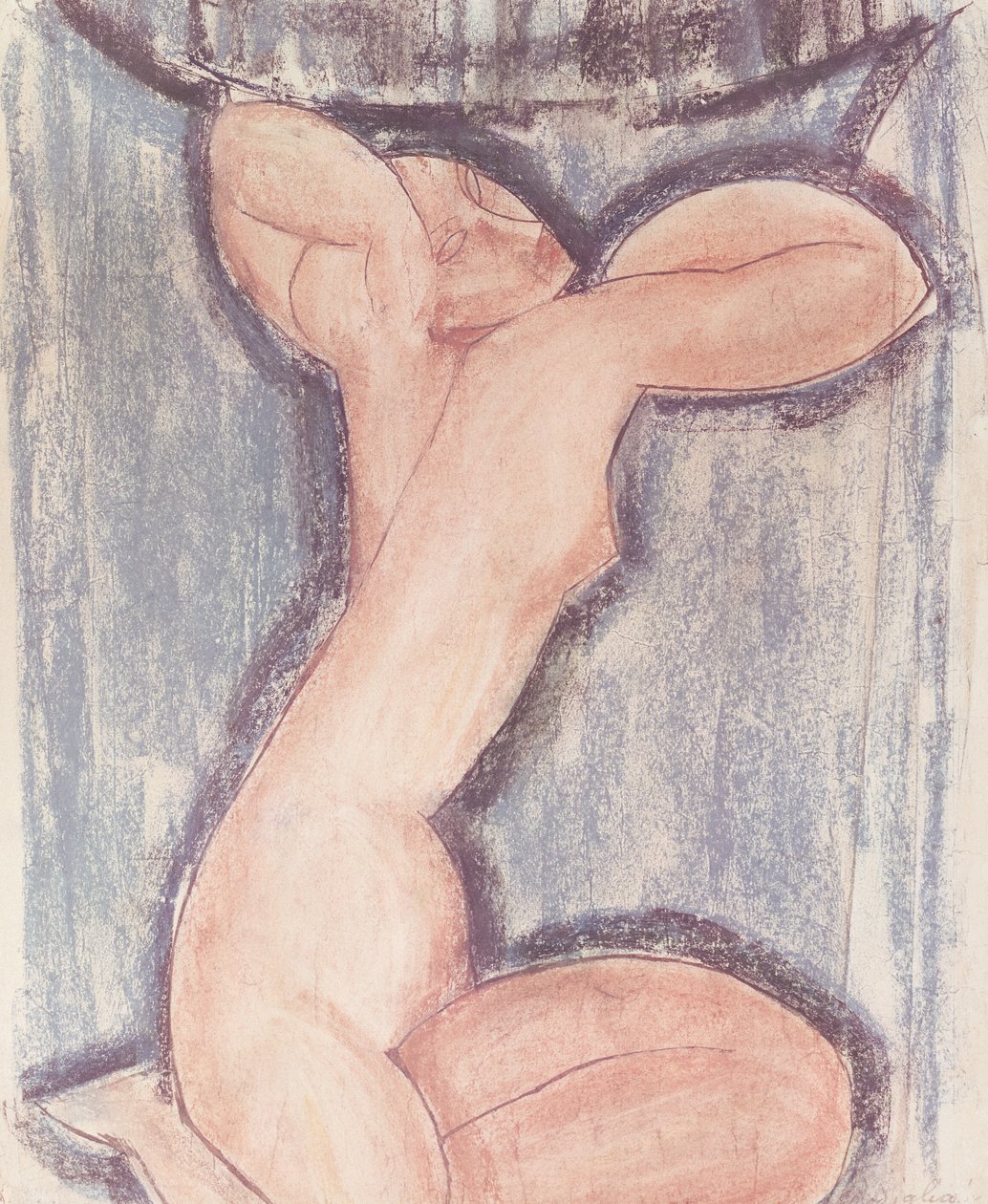 Caryatid (pastel på papir) swed av Amedeo Modigliani