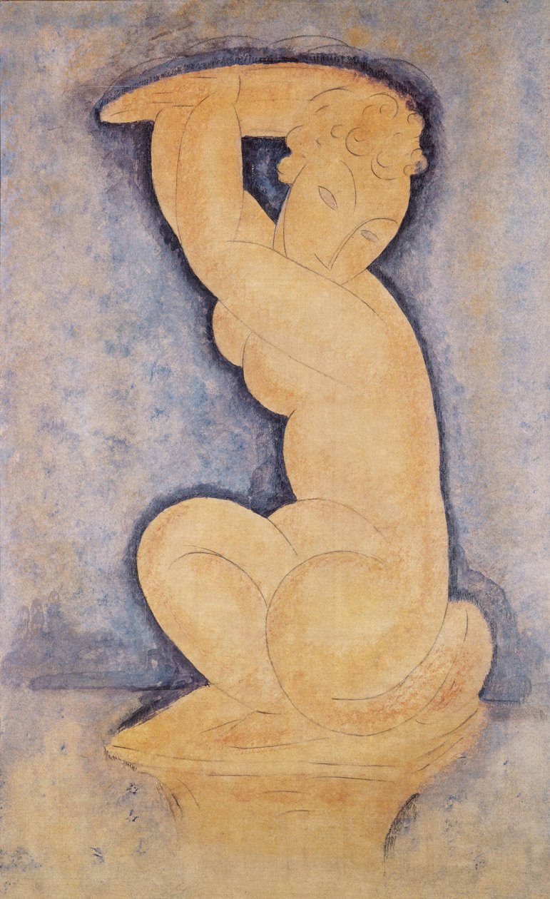 Caryatid, 1914 (penna och wc) av Amedeo Modigliani