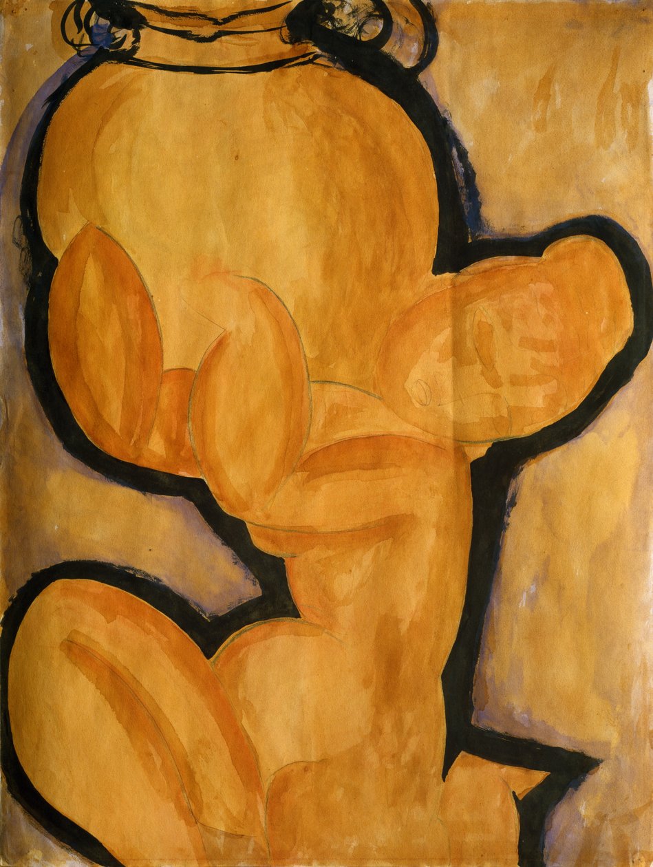 Karyatid med vas, ca 1913-14 av Amedeo Modigliani