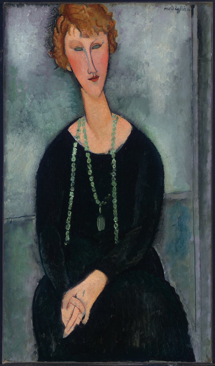 Kvinna med ett grönt halsband (Madame Menier) av Amedeo Modigliani