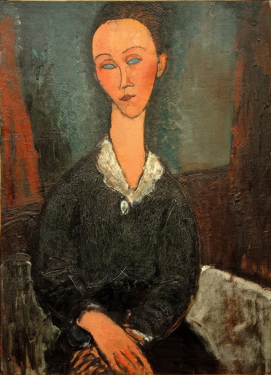 Kvinna med vit krage (Lunia Czechowska) av Amedeo Modigliani