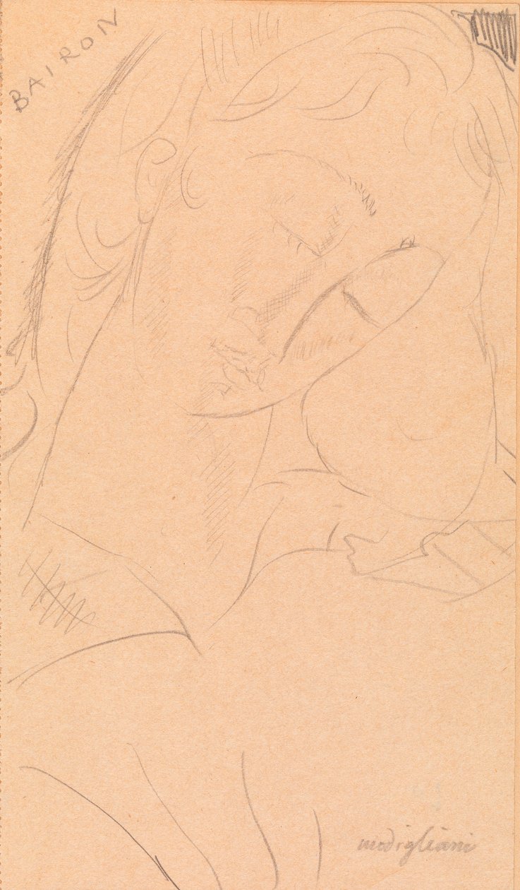 Huvud - Bairon av Amedeo Modigliani