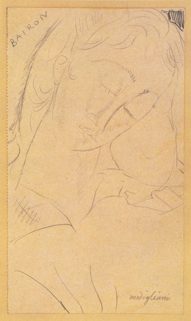 Huvud - Bairon av Amedeo Modigliani