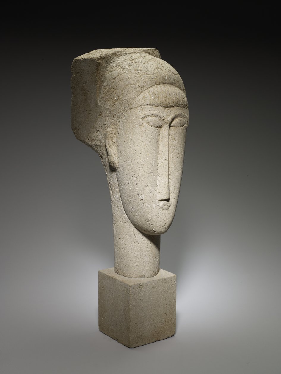 Huvud, 1911-12 (kalksten) av Amedeo Modigliani