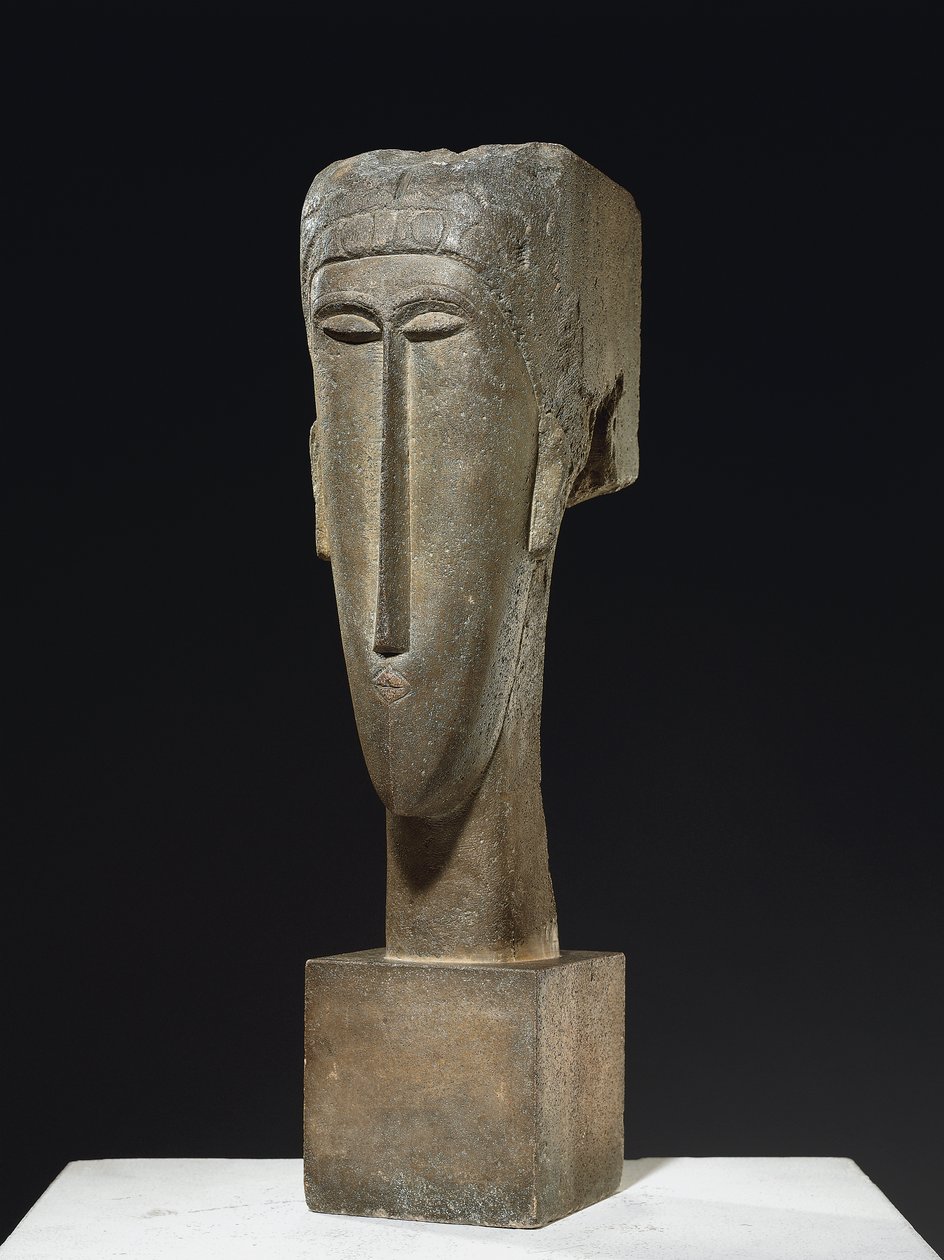 Huvud, ca 1910-12 (kalksten) av Amedeo Modigliani