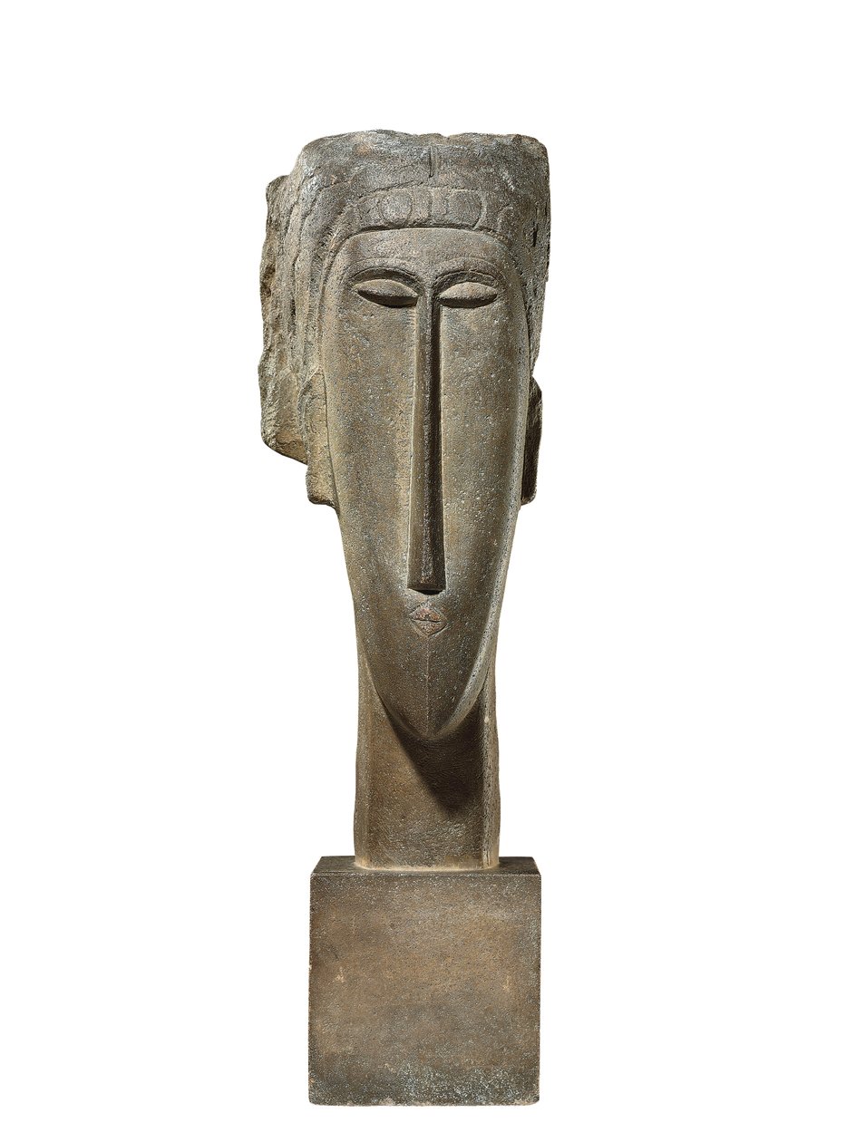 Huvud, ca 1910-12 (kalksten) av Amedeo Modigliani