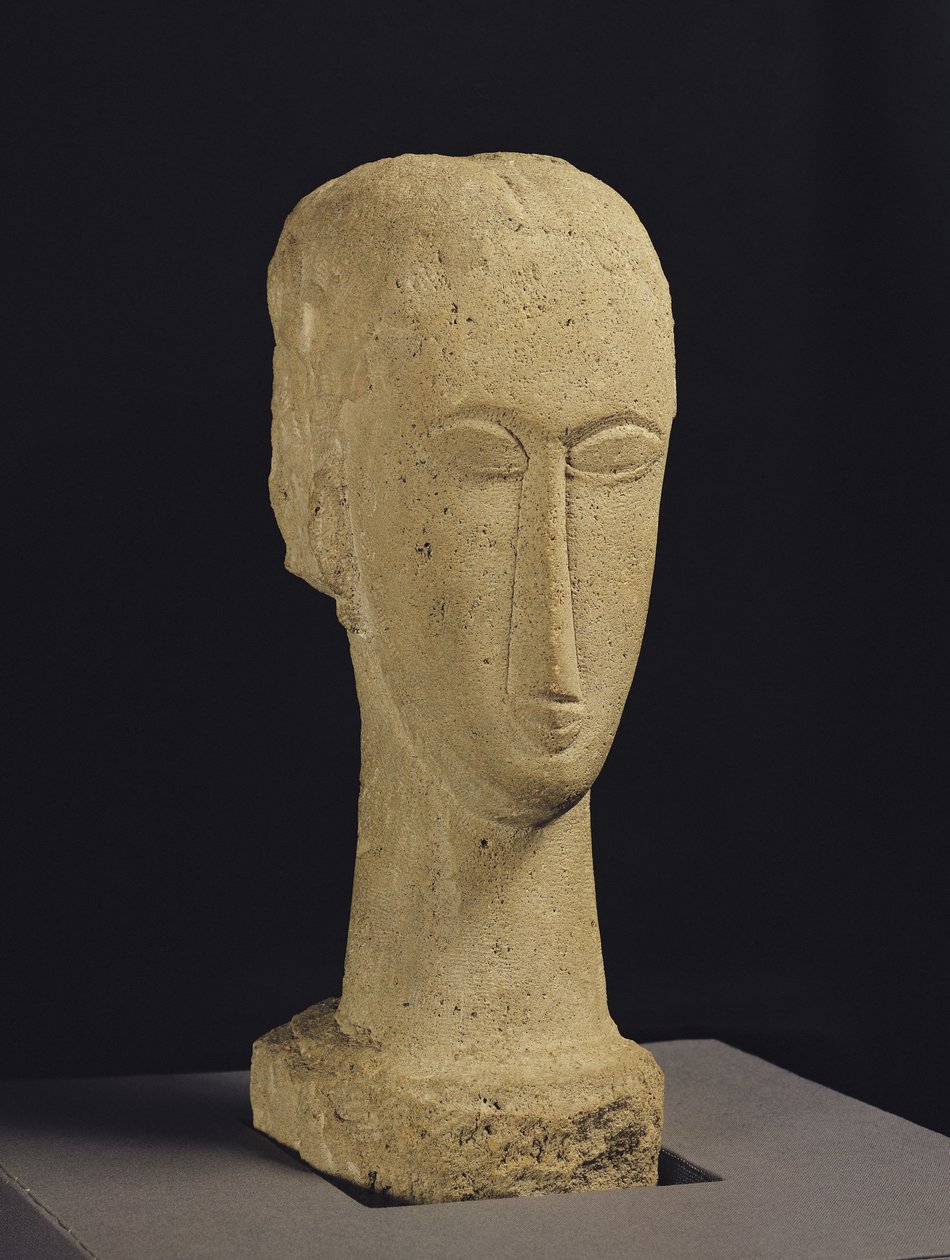 Huvud, ca 1911-12 (sten) av Amedeo Modigliani