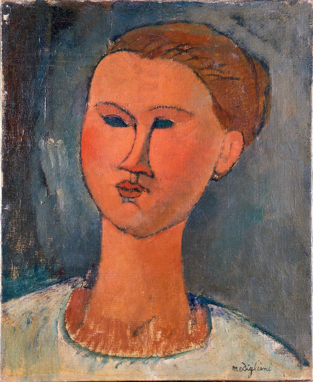 Huvud av en ung kvinna av Amedeo Modigliani