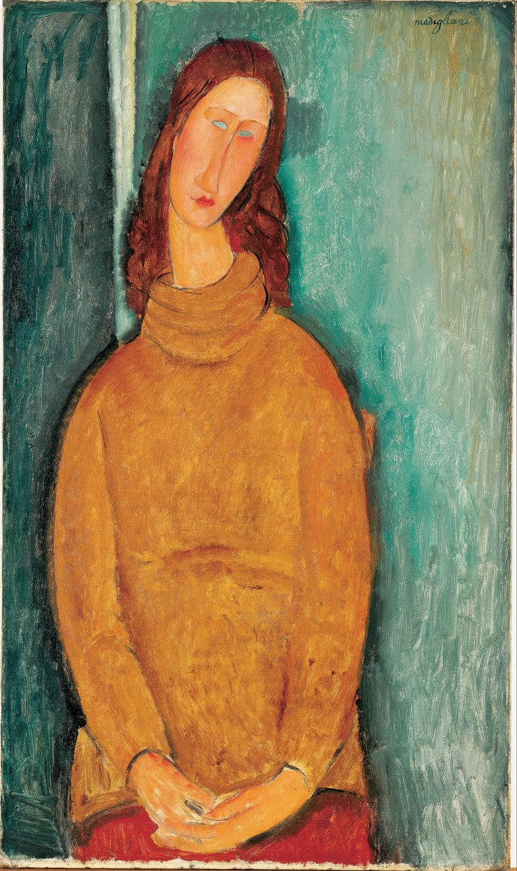 Jeanne Hébuterne i en gul tröja av Amedeo Modigliani