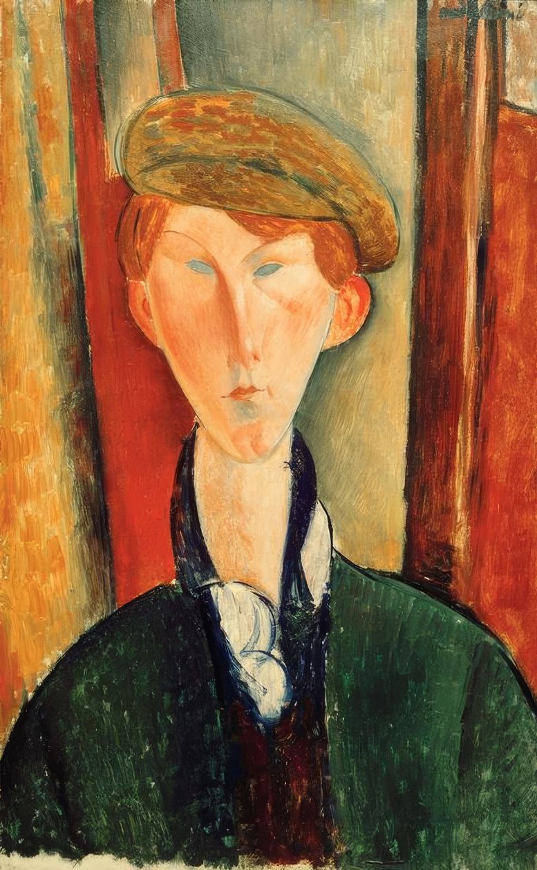 Ung man med mössa av Amedeo Modigliani