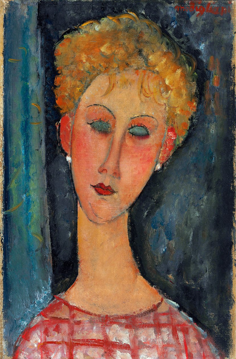 Blondinen med örhängena, 1918-1919 av Amedeo Modigliani