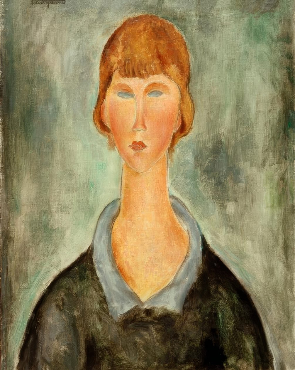 Porträtt av en ung kvinna av Amedeo Modigliani